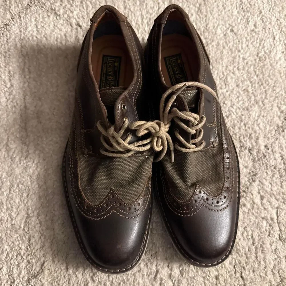 Lucky Brand Men's Brown Western Oxfords